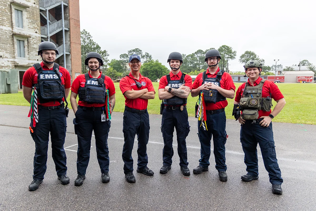 Staff in rescue task force training uniforms